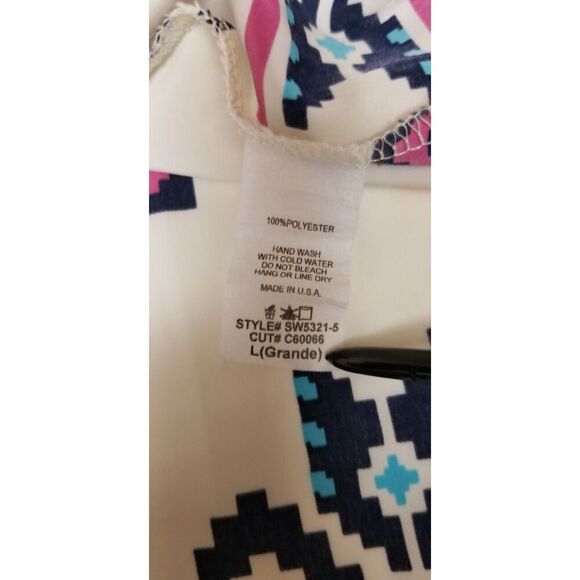 Audition Fashions Round Neck Short Sleeve Multi-Color Casual Shirt Dress Size L - Picture 8 of 10